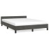 Estructura cama con cabecero terciopelo gris oscuro 140x200