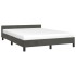 Estructura cama con cabecero terciopelo gris oscuro 140x200