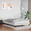 Estructura de cama cabecero cuero sintético blanco 120x200 cm