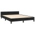 Estructura de cama con cabecero de terciopelo negro 140x190