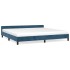 Estructura cama con cabecero terciopelo azul oscuro 200x200