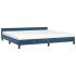 Estructura cama con cabecero terciopelo azul oscuro 200x200