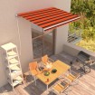 Toldo retráctil manual naranja y marrón 350x250 cm