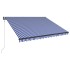 Toldo con LED y sensor de viento azul y blanco 300x250