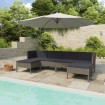 Set de muebles de jardín 6 pzas y cojines ratán sintético gris