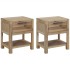 Mesitas de noche con cajones madera acacia maciza 40x30x48