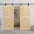 Puerta corredera con herrajes madera maciza de pino 80x210