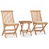 Set comedor de jardín plegable 3 piezas madera de teca