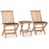 Set comedor de jardín plegable 3 piezas madera de teca