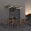 Toldo manual retráctil con LED amarillo y blanco 350x250 cm