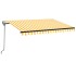 Toldo retráctil automático amarillo y blanco 350x250