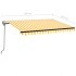 Toldo retráctil automático amarillo y blanco 350x250