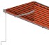 Toldo retráctil manual con persiana naranja y marrón 4x3