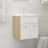 Mueble con lavabo aglomerado blanco y roble