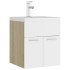 Mueble con lavabo aglomerado blanco y roble