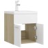 Mueble con lavabo aglomerado blanco y roble