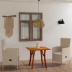 Juego de comedor para jardín 3 piezas beige