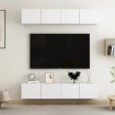 Muebles para TV 4 uds madera contrachapada blanco 80x30x30 cm