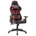 Silla de gaming de cuero sintético negro y