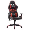 Silla de gaming de cuero sintético negro y rojo