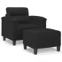 Sillón con taburete cuero sintético negro 60