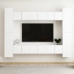 Juego de mueble para TV de 10 piezas aglomerado blanco