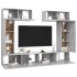 Set muebles de salón TV 6 pzas madera ingeniería gris