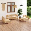 Juego de muebles de jardín 6 piezas madera maciza de pino