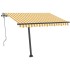 Toldo de pie retráctil manual amarillo y blanco 350x250