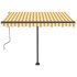 Toldo de pie retráctil manual amarillo y blanco 350x250