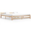 Estructura de cama madera maciza de pino 200x200 cm