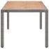 Mesa de jardín ratán PE gris madera acacia maciza 190x90x75