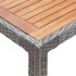 Mesa de jardín ratán PE gris madera acacia maciza 190x90x75