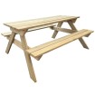Mesa de picnic de madera de pino 150x135x71,5 cm