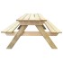 Mesa de picnic de madera de pino 150x135x71,5