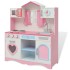 Cocinita de juguete de madera rosa y blanca 82x30x100