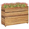 Jardinera madera maciza de teca y acero 100x40x72 cm