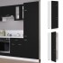 Armario de frigorífico madera contrachapada negro 60x57x207