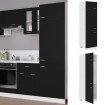 Armario de frigorífico madera contrachapada negro 60x57x207 cm