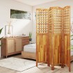 Biombo de 4 paneles de madera maciza de acacia 162x2x180 cm