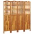 Biombo de 4 paneles de madera maciza de acacia 162x2x180