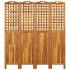 Biombo de 4 paneles de madera maciza de acacia 162x2x180