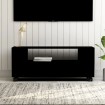 Mueble para TV madera contrachapada negra 120x35x48 cm