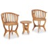 Mesa y sillas de bistró para jardín 3 pzas madera maciza