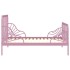 Estructura de cama extensible metal rosa 80x130/200