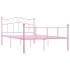 Estructura de cama de metal rosa 140x200