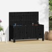 Caja de almacenaje jardín madera de pino negro 108x42,5x54 cm