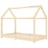 Estructura de cama infantil de madera maciza de pino 80x160