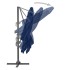 Sombrilla voladiza con poste de aluminio azul celeste 3x3