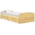 Estructura de cama con 2 cajones madera maciza pino 90x200